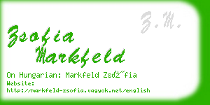 zsofia markfeld business card